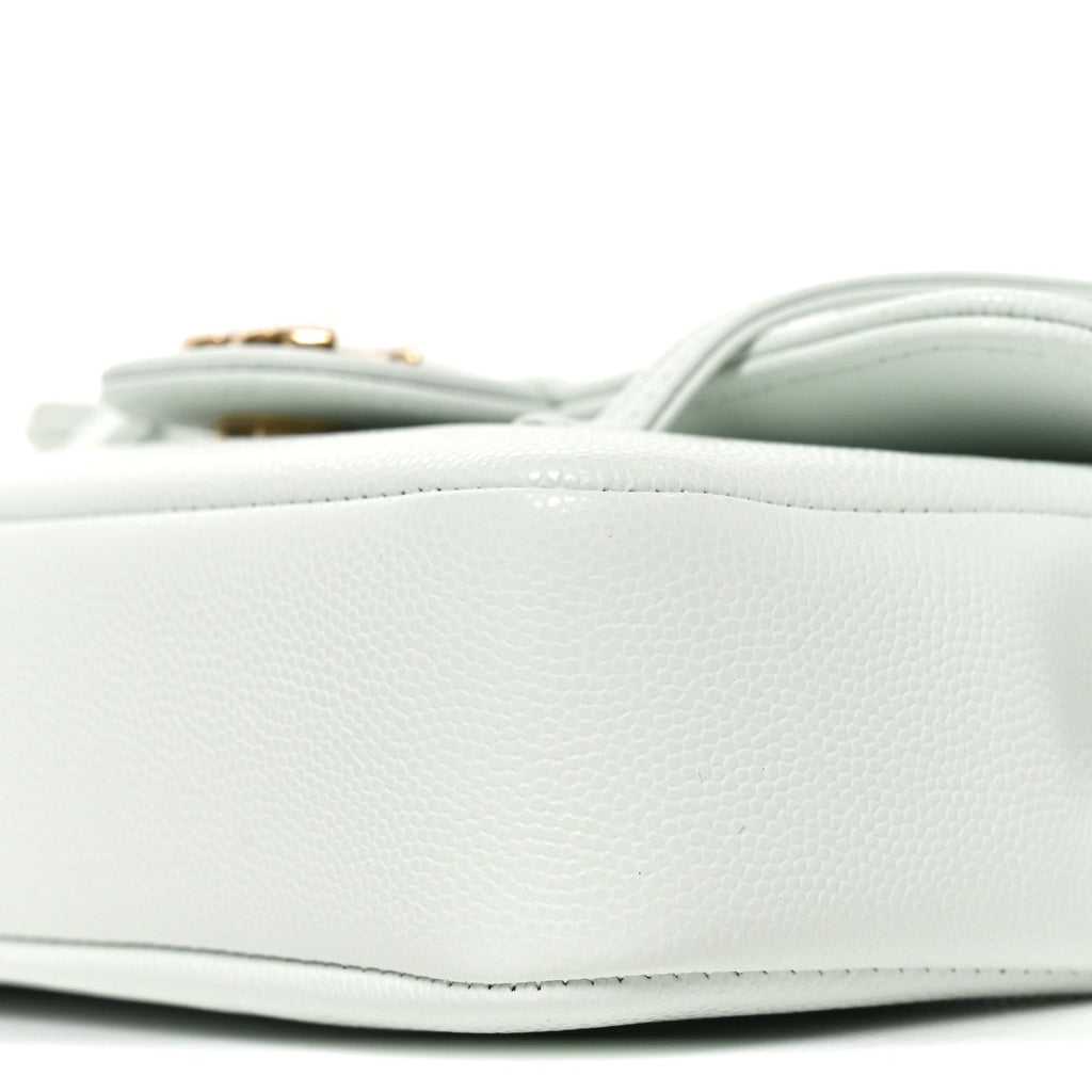 Shiny Caviar Mini Preppy Coco Shoulder Bag Light Blue