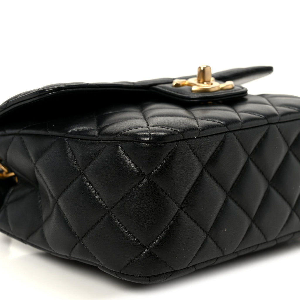 Lambskin Quilted Casino Chips Small Flap Black