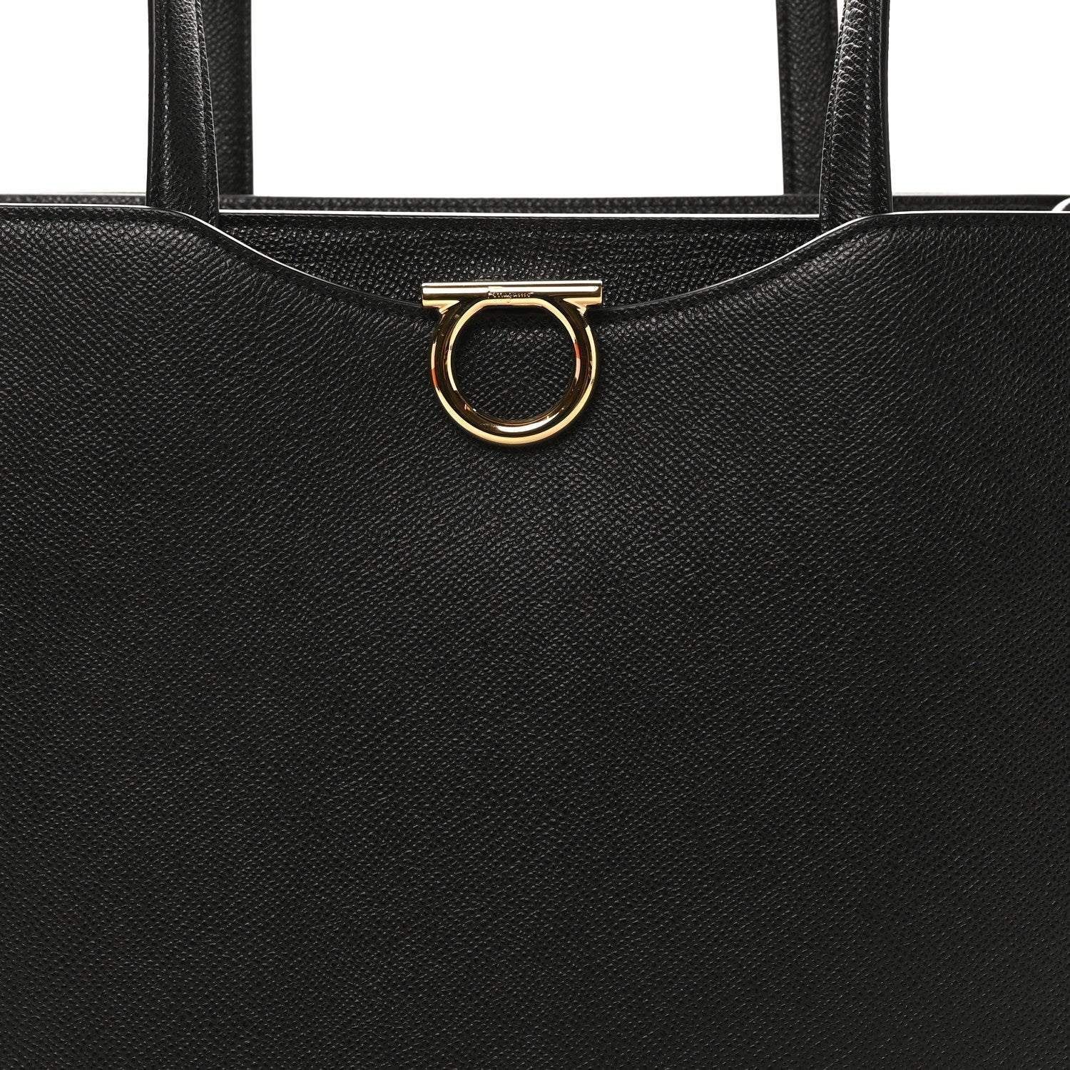 Grainy Calfskin Gemini Tote Black
