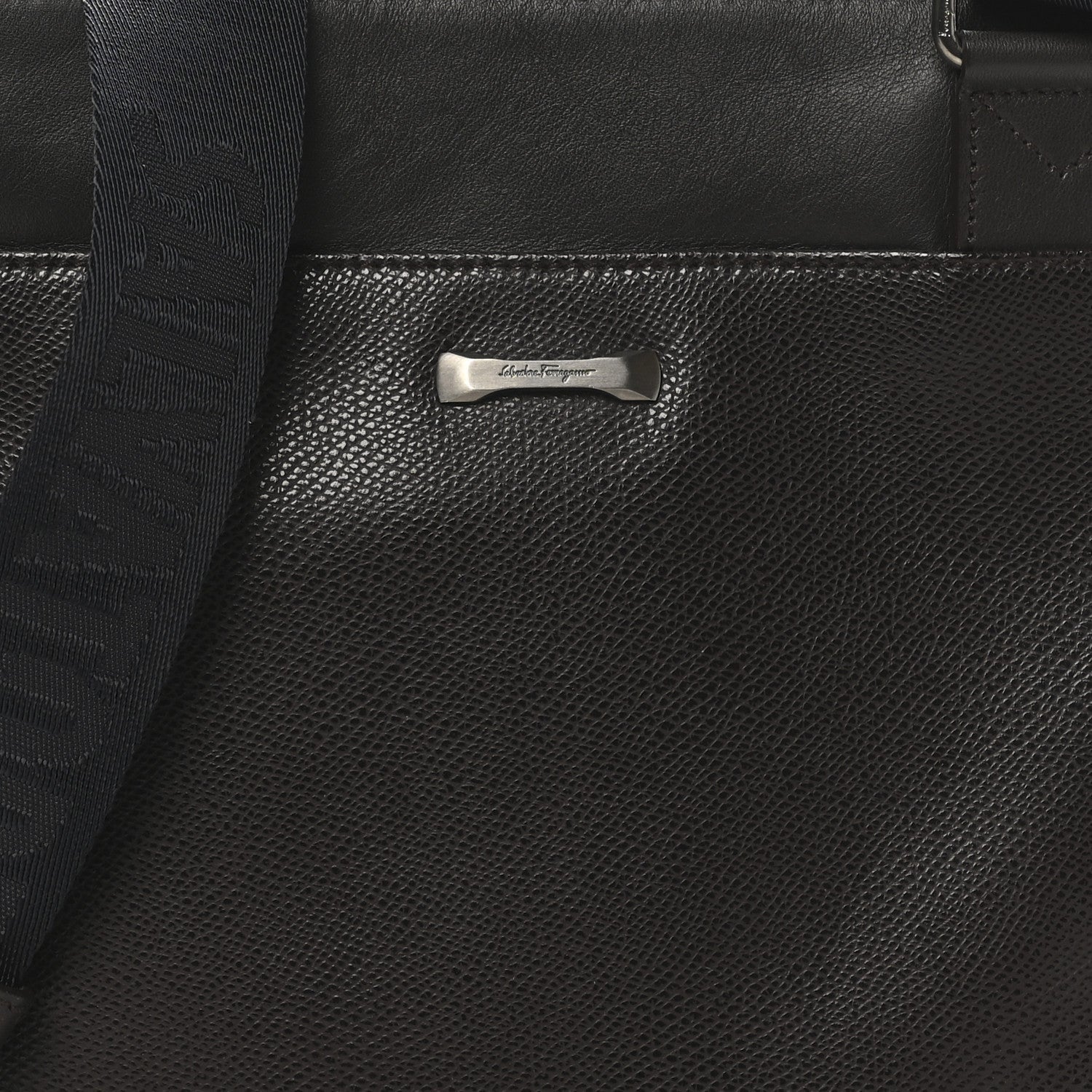 Stamped Calfskin Crossbody Bag Brown