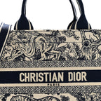 Calfskin Dioriviera Toile De Jouy Small Book Tote With Strap Blue Multicolor