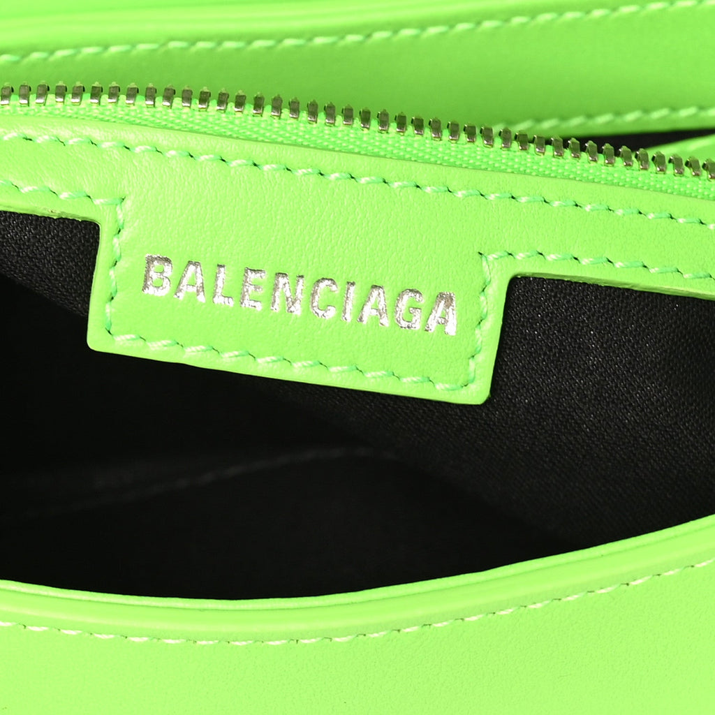 Smooth Calfskin Small Lindsay Shoulder Bag Acid Green