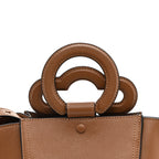 Silky Calfskin Mini Rider's Top Handle Bag Teak