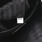 Re-Nylon Vela Saffiano Pocket Double Zip Shoulder Bag Black