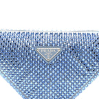 Satin Crystal Triangle Pouch Celeste