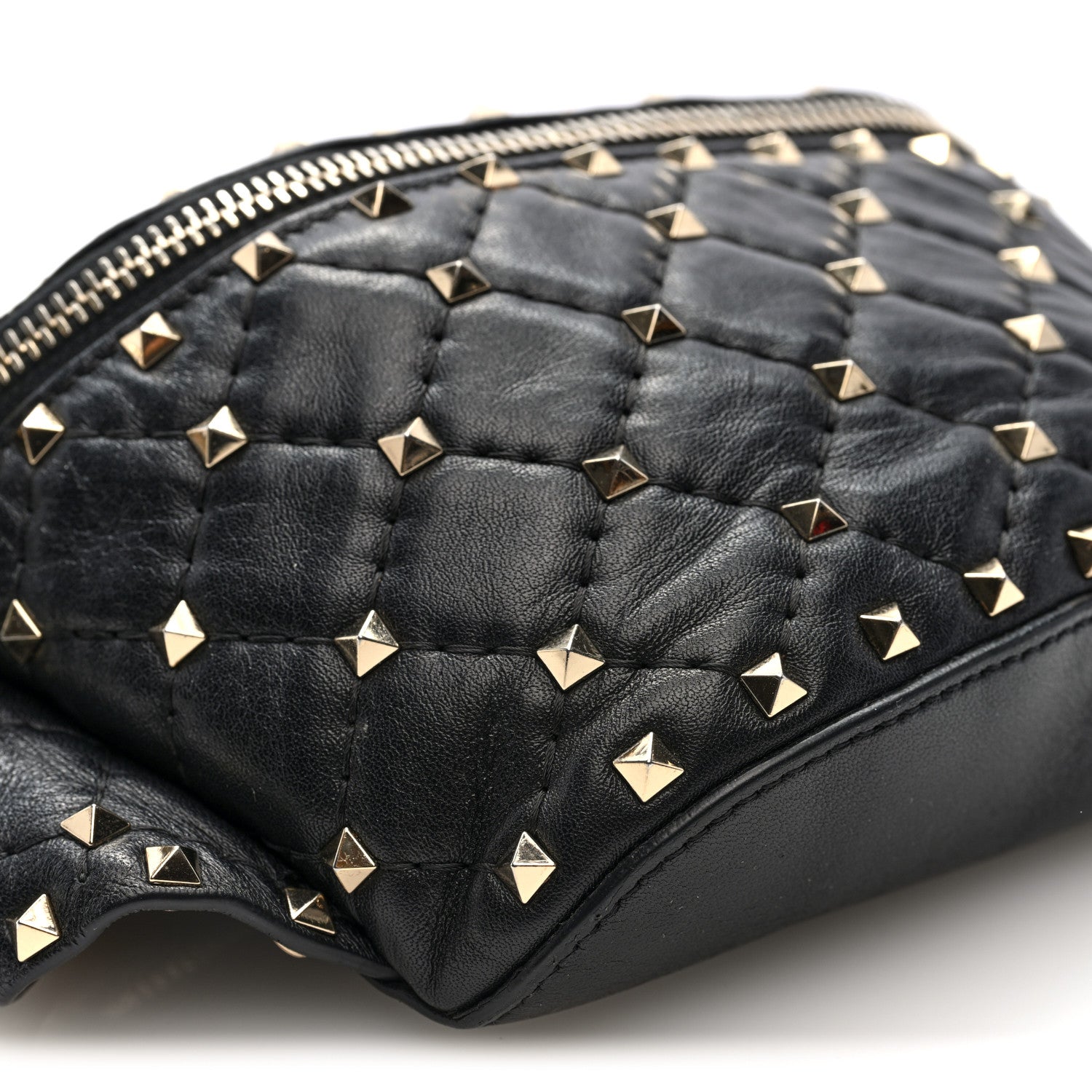 Nappa Rockstud Spike Belt Bag 95 Black