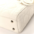 Lambskin Cannage Mini Lady Dior White