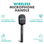 Movo WMX-HM Handheld Interview Mic Handle for Wireless Microphone Transmitters