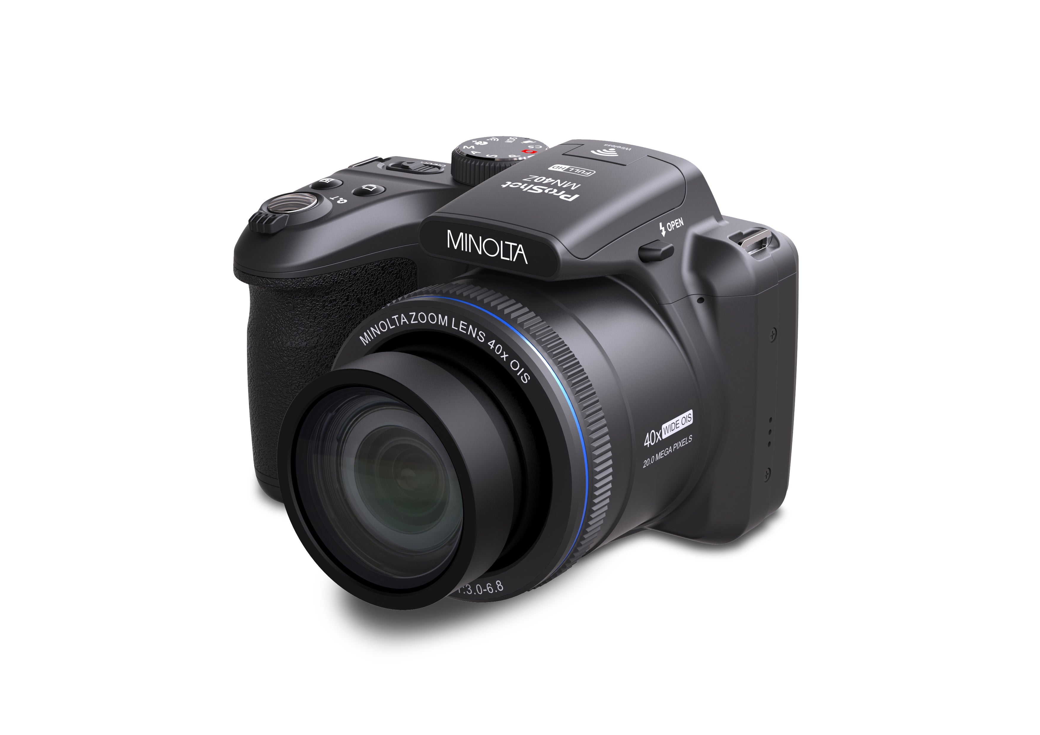 MINOLTA MN40Z ProShot 20 MP / 1080P FHD Bridge Camera w/40x Optical Zoom (Black)