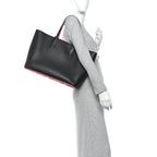 Calfskin Spikes East West Cabata Tote Black