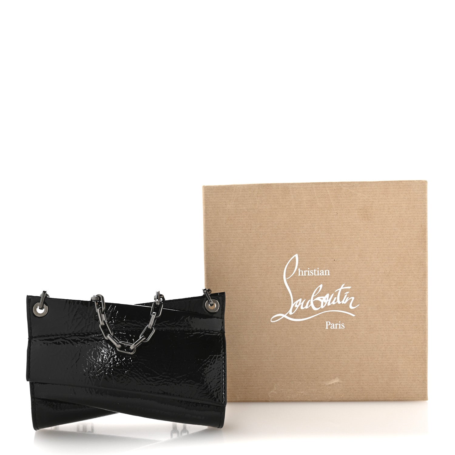 Patent Vog Small Loubitwist Clutch Black