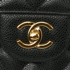 Caviar Quilted Jumbo Double Flap Black
