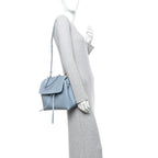 Calfskin Mini Lady Bag Grey Blue