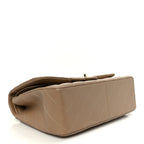 Caviar Quilted Jumbo Double Flap Dark Beige