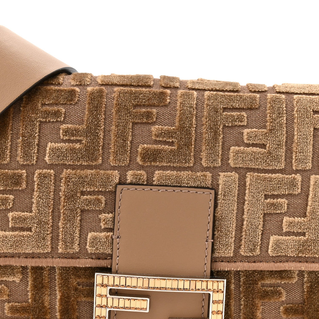 Velvet Jacquard FF Crystal Baguette Cappuccino