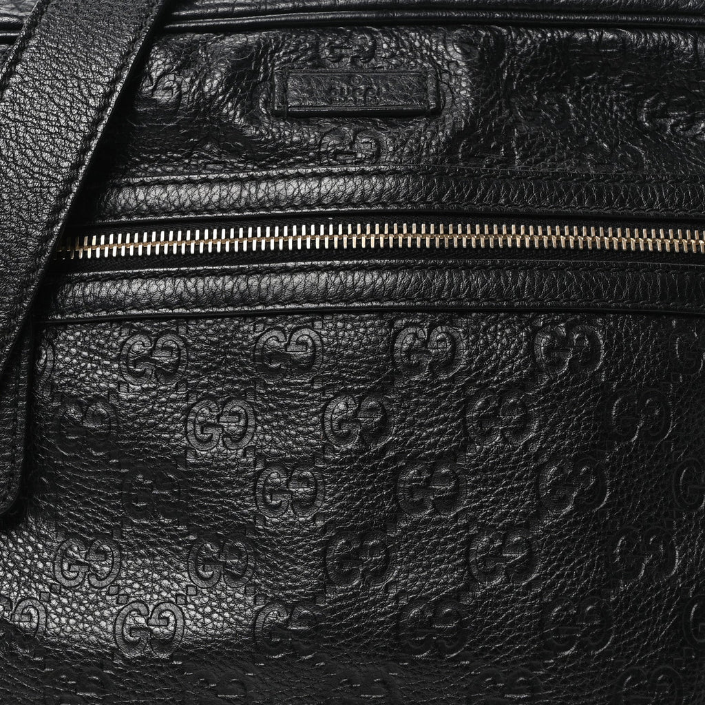 Guccissima Flat Messenger Bag Black