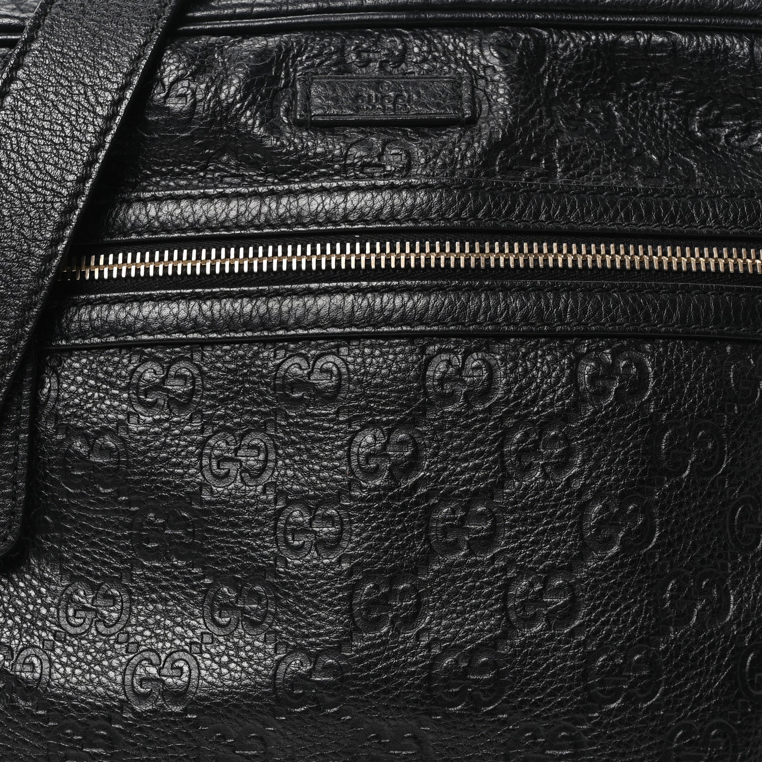 Guccissima Flat Messenger Bag Black