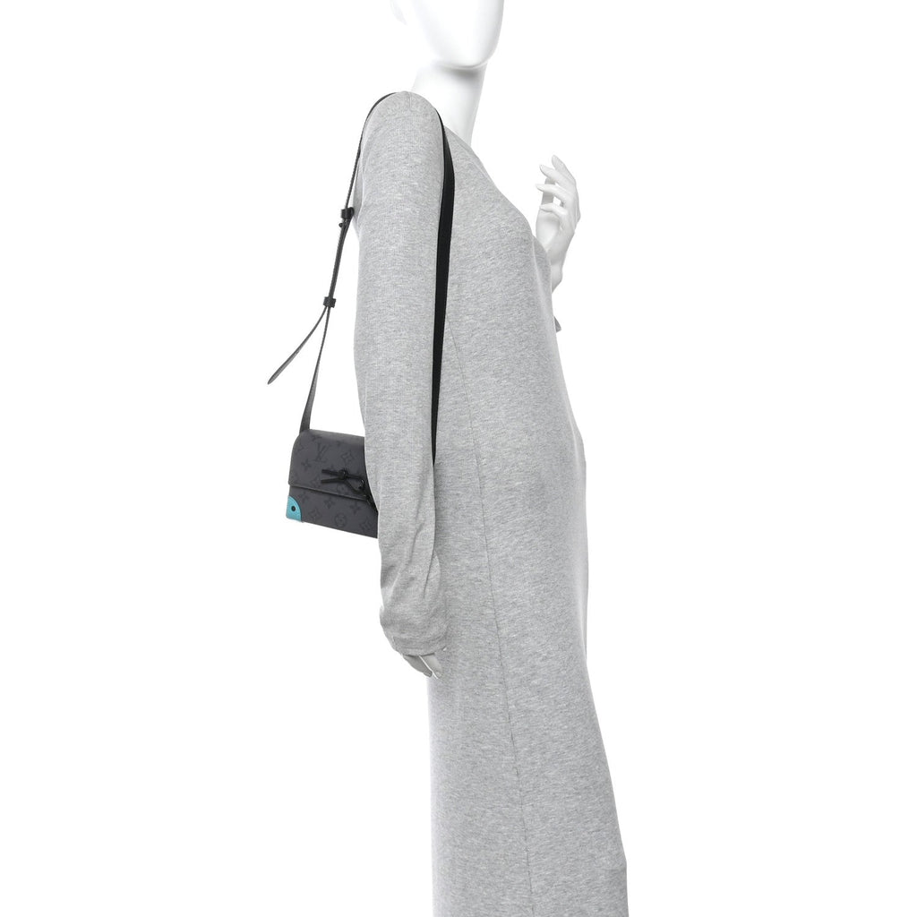 Reverse Monogram Eclipse Steamer Wearable Wallet Turquoise