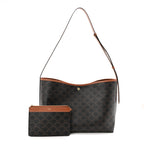 Triomphe Canvas Calfskin Shopper Tote Tan