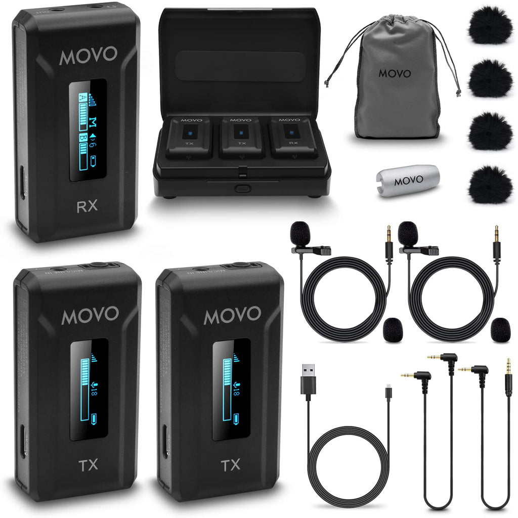 Movo WMX-2-DUO Dual Wireless Lav Mic System