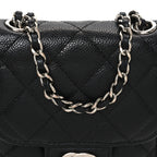 Caviar Quilted Classic Phone Holder Black