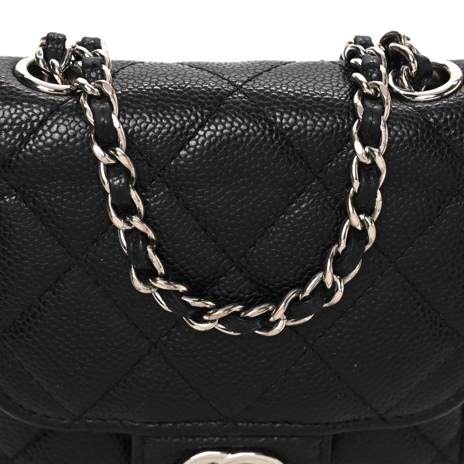 Caviar Quilted Classic Phone Holder Black