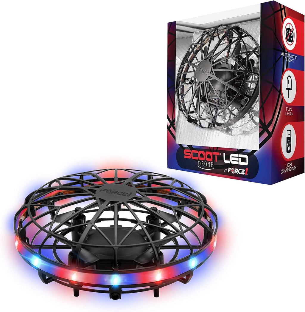 LED Hand Operated Drone for Kids or Adults - Hands Free Motion Sensor Mini Drones, Easy Indoor Flying Orb Ball Small UFO Toy for Boys and Girls (Red/Blue)