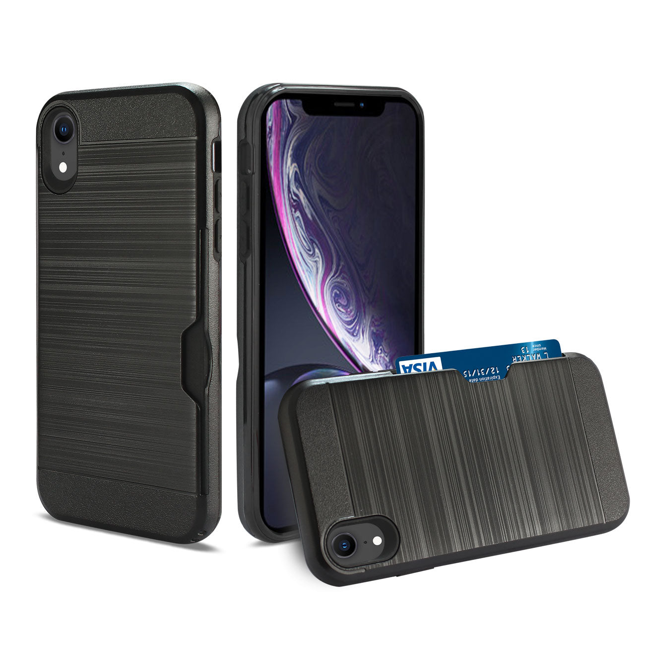 Reiko Iphone Xs Max Slim Armor Hybrid Case With Card Holder In Black