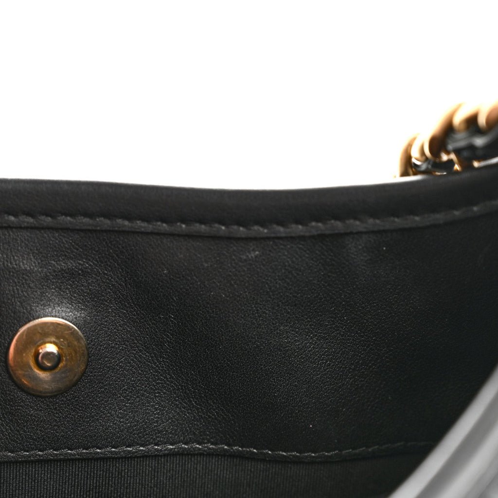 Calfskin Quilted Hobo Black