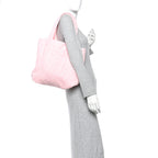 Terrycloth FF Embossed Beach Towel Tote Bag Pink