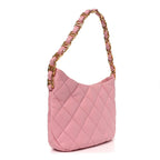 Lambskin Quilted CC Links Hobo Light Pink
