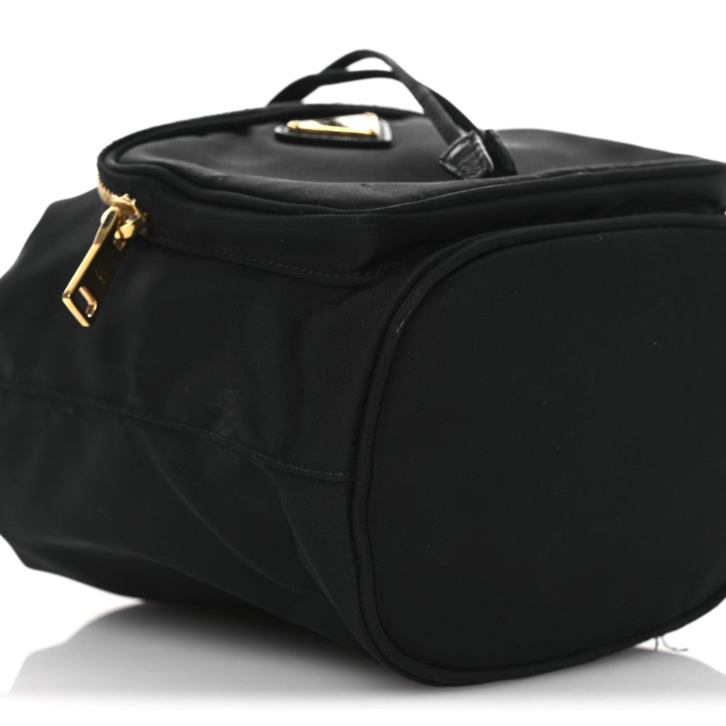Saffiano Tessuto Nylon Mini Bucket Crossbody Bag Black