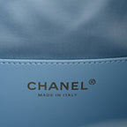 Washed Denim Quilted Small Chanel 25 Handbag Blue