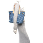 Monogram Denim Neo Neverfull MM Blue