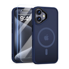 Entronix Bundle Compatible with iPhone 17 - [Magnetic] Translucent Matte Case & 2 Clear Screen Protectors