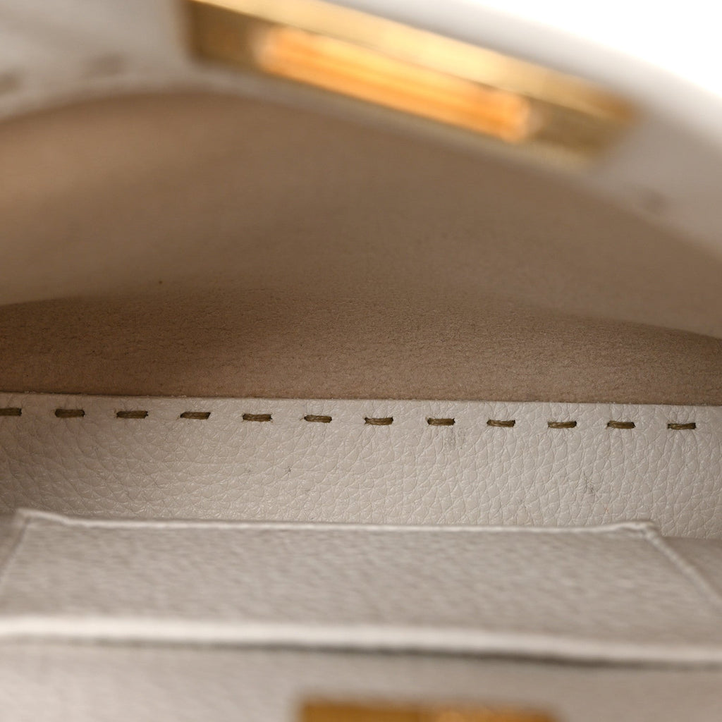 Cuoio Romano Selleria Mini Peekaboo Iconic Satchel White