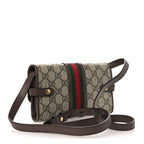 GG Supreme Monogram Web Ophidia Crossbody Wallet Beige New Acero