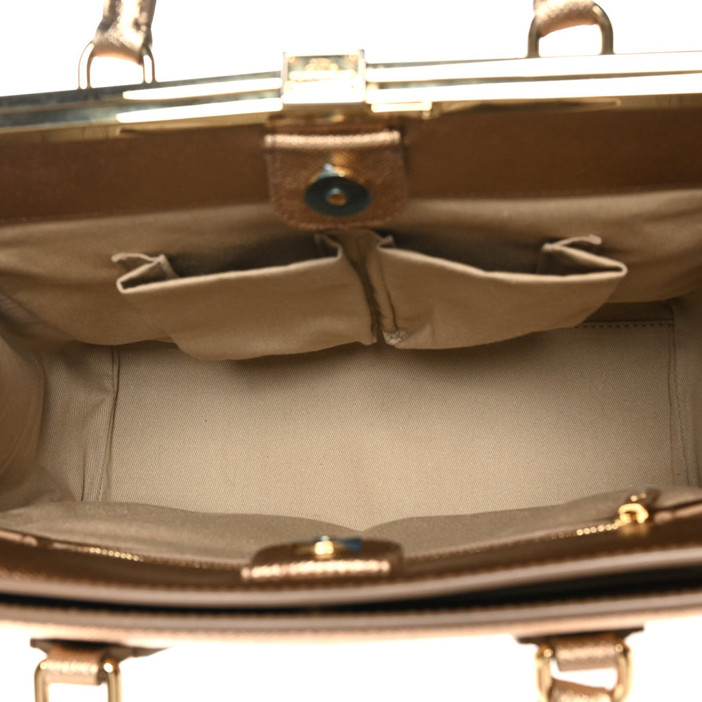 Metallic Dauphine Medium Frame Tote Gold