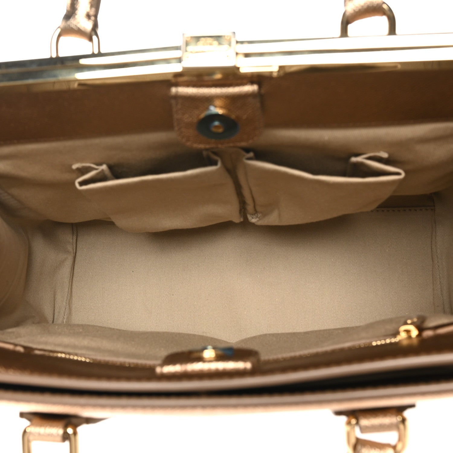 Metallic Dauphine Medium Frame Tote Gold