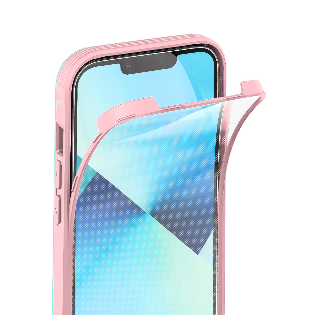 Full Protection With Mobile Phone Protective Film Slide Camera Lens Phone Case For Iphone 14 In Pink