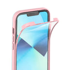 Full Protection With Mobile Phone Protective Film Slide Camera Lens Phone Case For Iphone 14 Plus In Pink