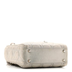 Metallic Lambskin Cannage Mini Lady Dior Silver