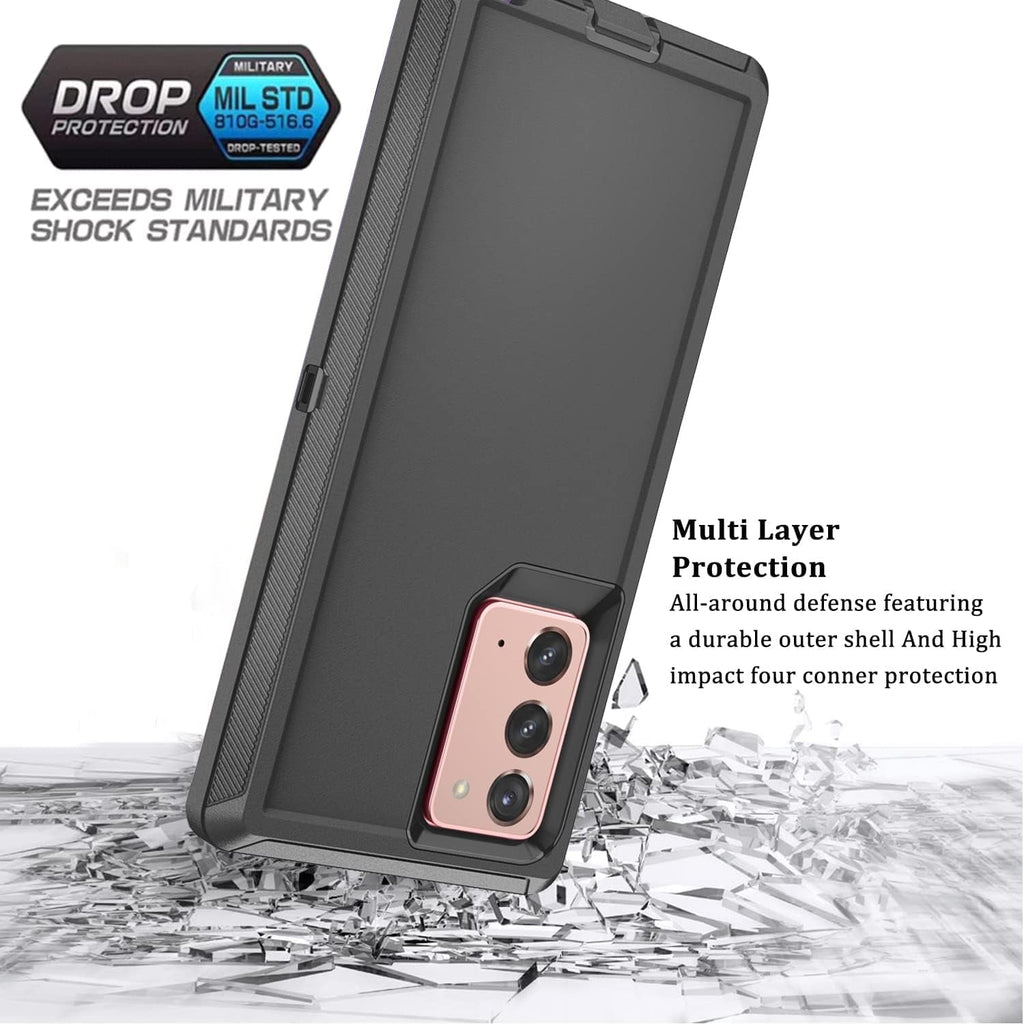 Entronix Bundle Compatible with Galaxy Note 10 - Heavy Duty Case & 2 Clear Screen Protectors