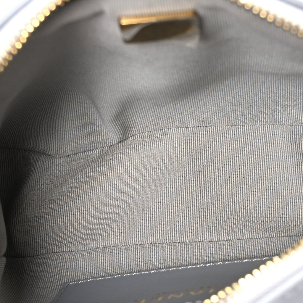 Lambskin Quilted Mini Camera Case  Grey