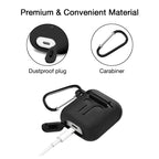 Airpod 2019 Protective Case, Precision Size, 3mm Skin, 360 Protection, Metal Keychain Hook