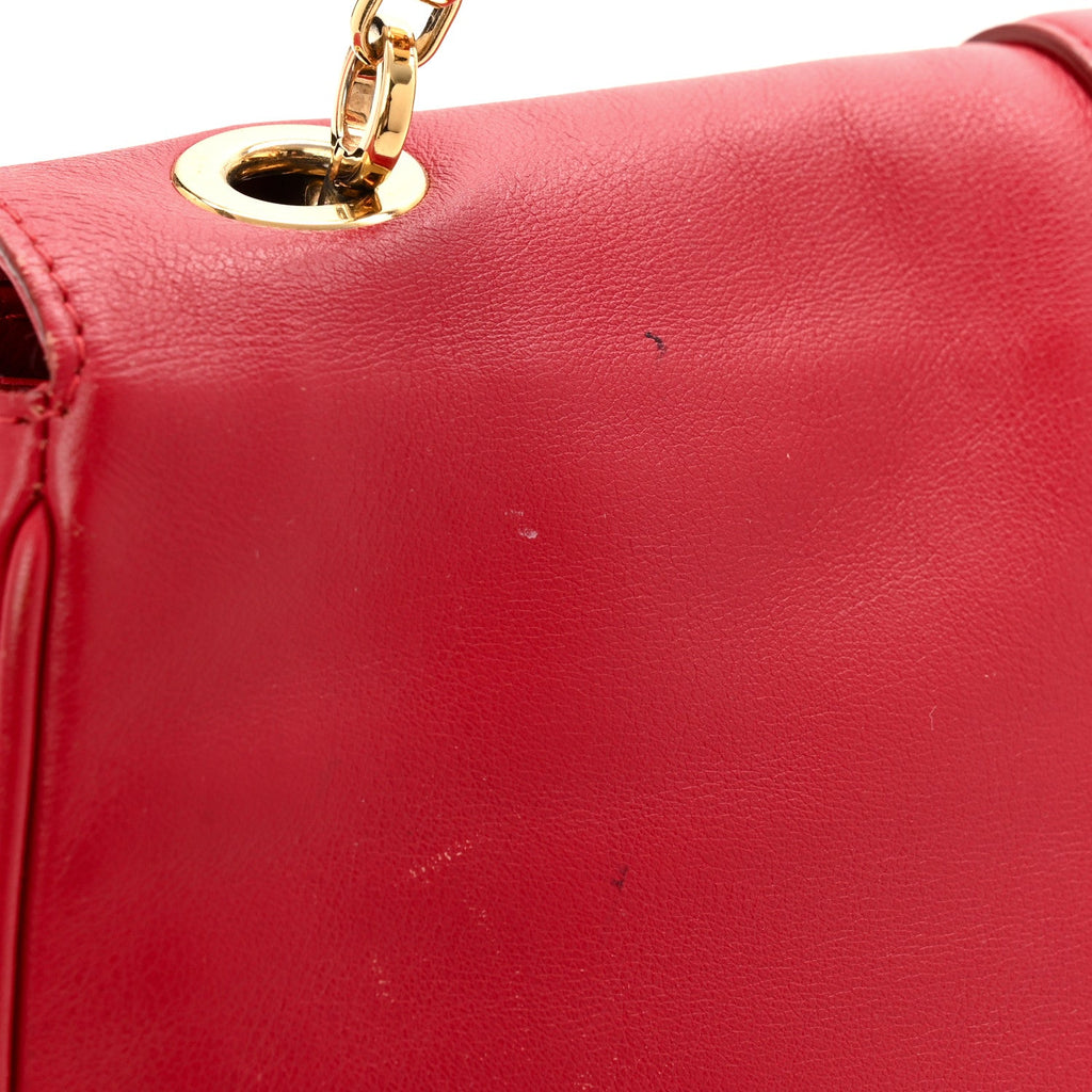 Calfskin Gancini Chain Shoulder Bag Red