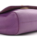 Small Classic Grain Calfskin Small Lily Flap Heather