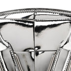 Mirror Laminated Nappa Maxi Intrecciato Mini Arco  Silver