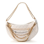 Lambskin Quilted All About Chains Hobo White