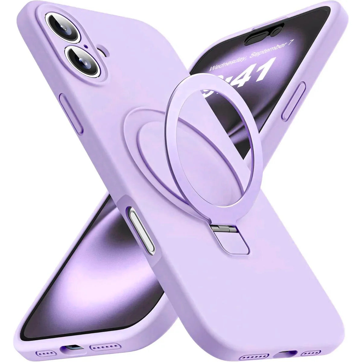 Entronix [Magnetic] Case Compatible with iPhone 16 Plus - Soft-Touch Liquid Silicone Gripstand